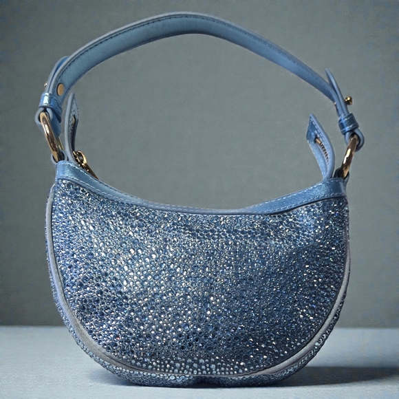 Versace x Dua Lipa Repeat Crystal-Embellished Mini Hobo Bag - Picture 2 of 12